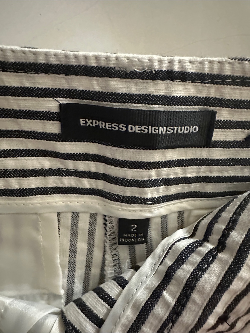 Express women’s  Black and White Striped Dress shorts